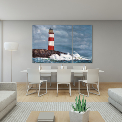 Canvas 40 x 60 - Lighthouse at the edge of the sea unleashed