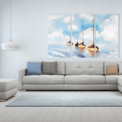 Canvas 40 x 60 - Sailboats in the sea