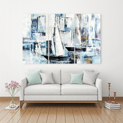 Canvas 40 x 60 - Abstract shapes and boats