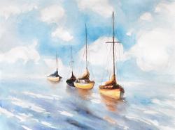 Sailboats in the sea