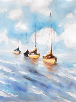 Sailboats in the sea