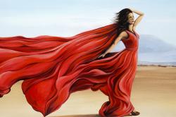 Robe rouge dans le désert