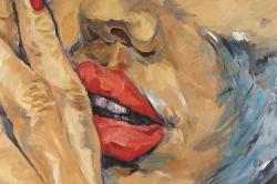 Shushing lips closeup