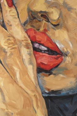Shushing lips closeup