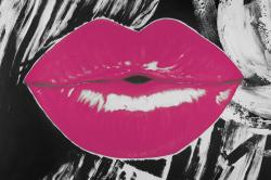 Pink glossy lips