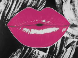 Pink glossy lips