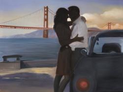 A loving couple in san francisco