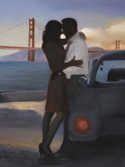 A loving couple in san francisco