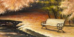 Banc de parc en automne