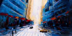 Blue asymmetrical street