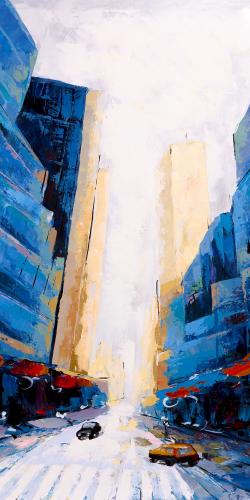 Blue asymmetrical street