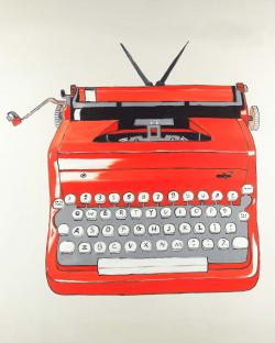Red typewritter machine