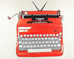 Red typewritter machine