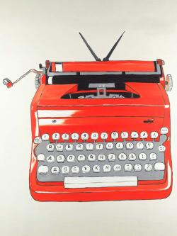 Red typewritter machine