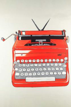 Red typewritter machine