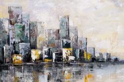 Paysage urbain abstrait le matin