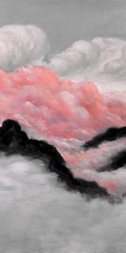Gray and pink clouds