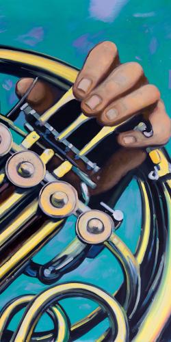 Musician with french horn