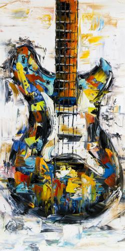 Abstract colorful guitar