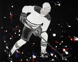 Hockey player ready for action