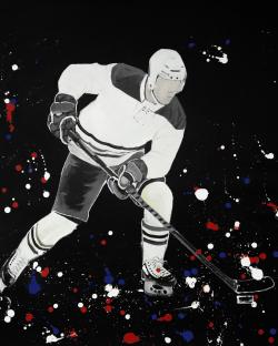 Hockey player ready for action