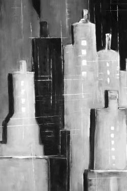 Abstract black and white cityscape