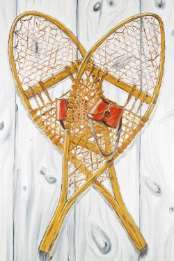 Vintage wood snowshoes