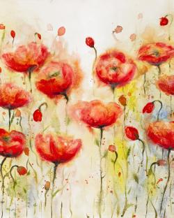 Jardin de fleurs rouge