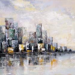 Paysage urbain abstrait le matin