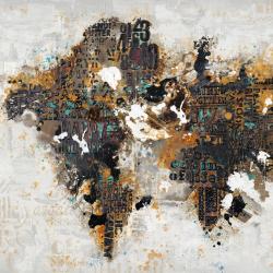 Abstract world map with typography