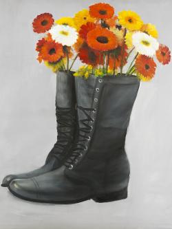 Boots full of flowers