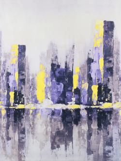 Abstract purple city