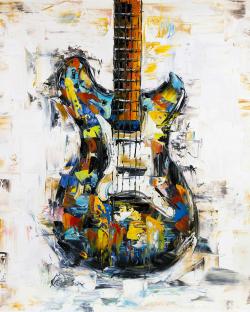 Abstract colorful guitar