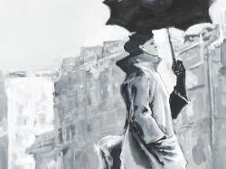 Woman in the rain