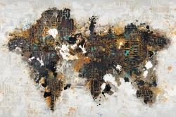 Abstract world map with typography