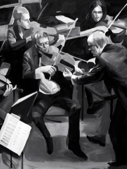 Symphony orchestra performing