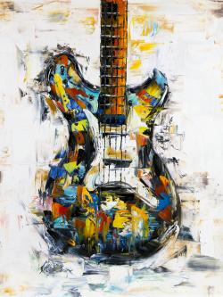 Abstract colorful guitar