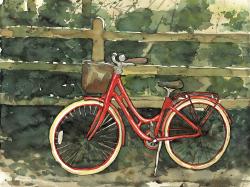 Randonnée dans les bois en bicyclette