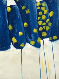 Abstract blue and yellow flowers