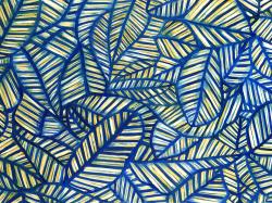 Motif de feuilles bleues