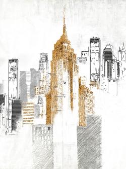 Blurry sketch style cityscape
