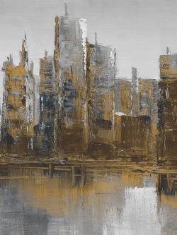 Gray and yellow cityscape
