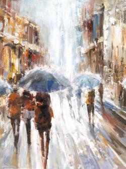 Abstract passersby in the city