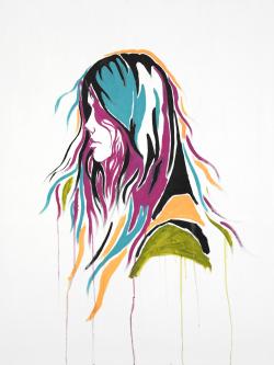 Femme art de rue graffiti