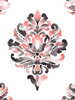 Ornement baroque corail