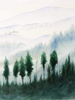 Landscape in watercolor