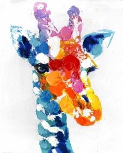 Color spotted abstract giraffe