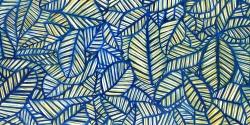 Motif de feuilles bleues