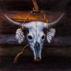 Hanged bull skull