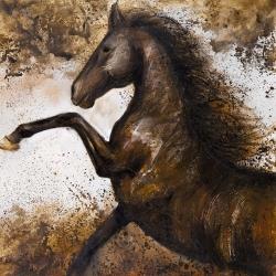 Horse rushing into the soil